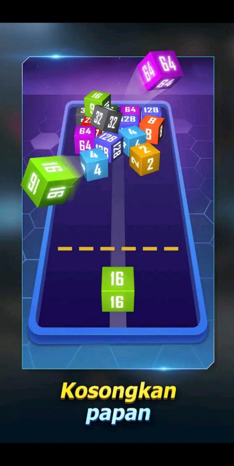 Kosongkan papan di 2048 Cube Minner